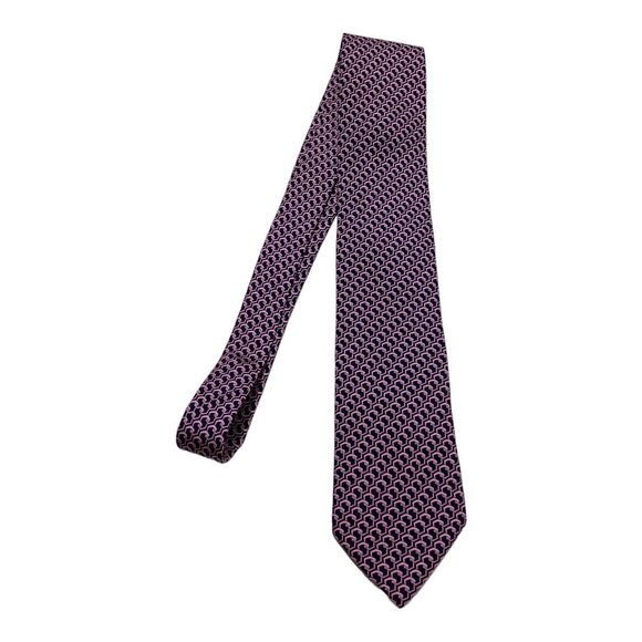 PATEK PHILIPPE Blue Pink Geometric Luxury Designer Silk Tie France W: 3.2" EX CD - Picture 7 of 7